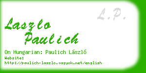 laszlo paulich business card